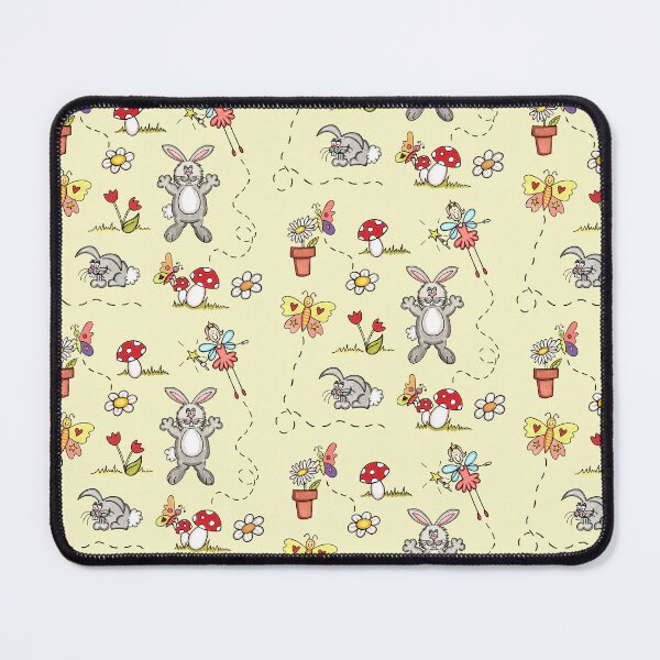 Item preview, Rabbits, Butterflies, Flowers & Fairy - Creamy Yellow designed and sold by Helen McCartney Designs.