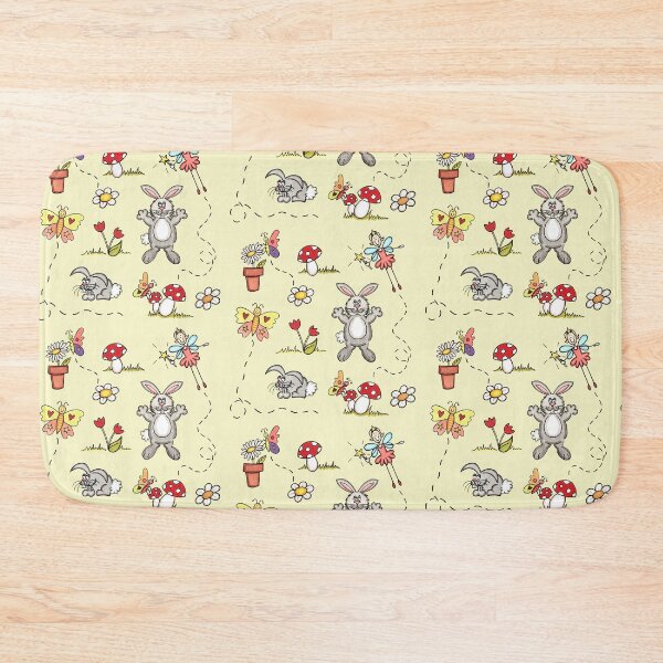 Item preview, Rabbits, Butterflies, Flowers & Fairy - Creamy Yellow designed and sold by Helen McCartney Designs.