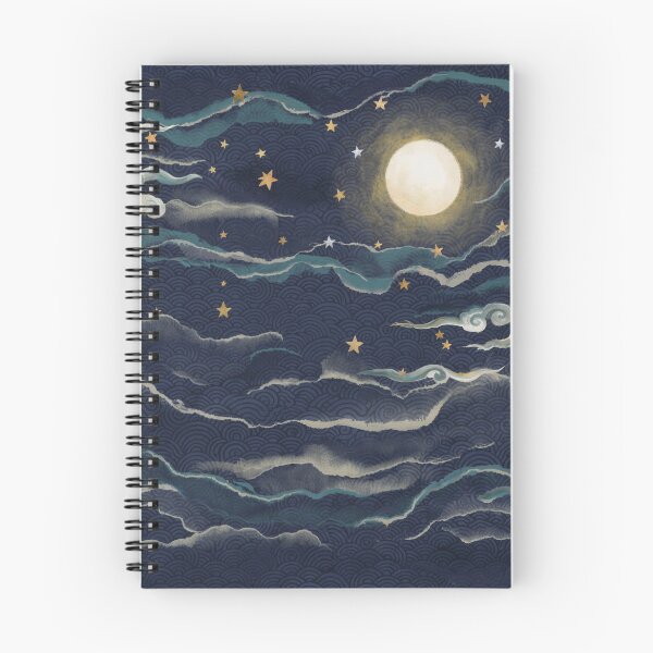Item preview, Moonlit Celestial Waves – Japanese Seigaiha Moon & Stars Pattern, Indigo Navy Celestial Home Décor designed and sold by Tamas Das.