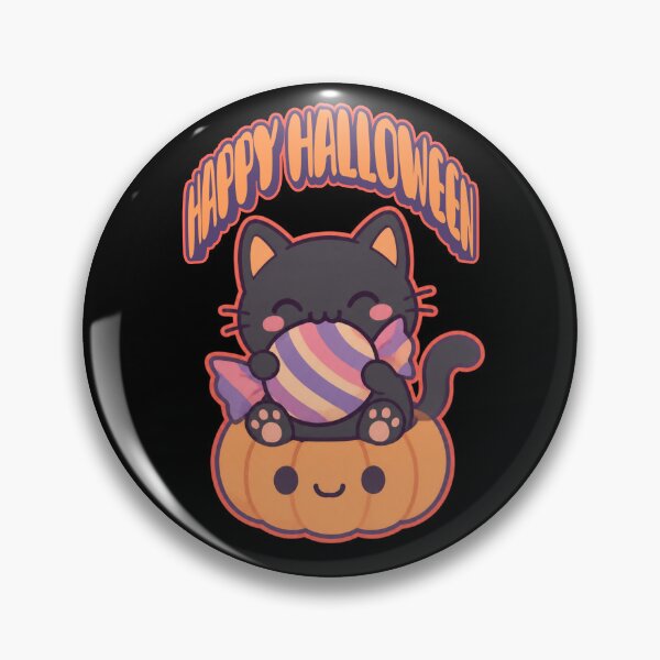 Item preview, Happy Halloween Candy Cat – Cute Black Cat Design designed and sold by tellia-kallisto.