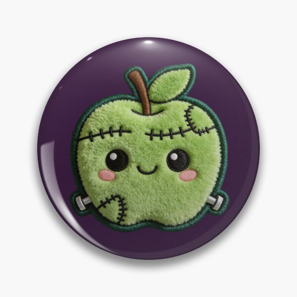 Item preview, Kawaii Monster Apple Stitched Patch Style designed and sold by thelexiverse.