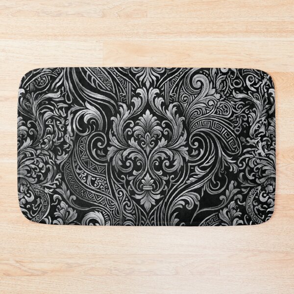 Item preview, Black and White Baroque Damask designed and sold by KuzeyWestStudio.