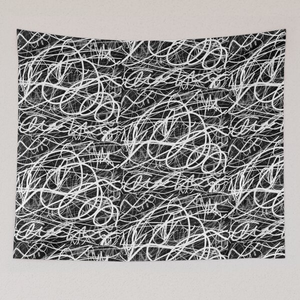 Item preview, Chaotic White Scribble Graffiti - Abstract Grunge Line Art designed and sold by Elite Wall Art.