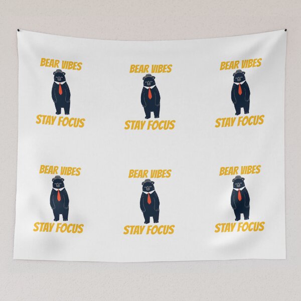 Aperçu de l'œuvre BEAR. BEAR VIBES, STAY FOCUS T-SHIRT DESIGN FOR TEDDY BEARS AND BEAR LOVERS créée et vendue par Afor137.