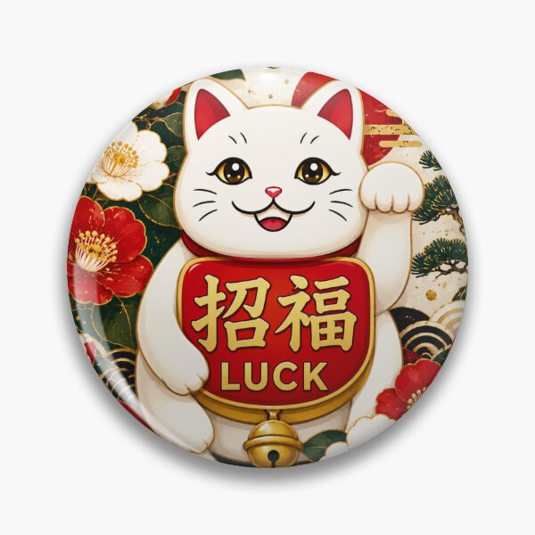 Item preview, Japanese Lucky Cat & Shofuku Kanji Art – Luck – Yukitsubaki Japanese Palette designed and sold by  Miyabi Tonaegoto Art.