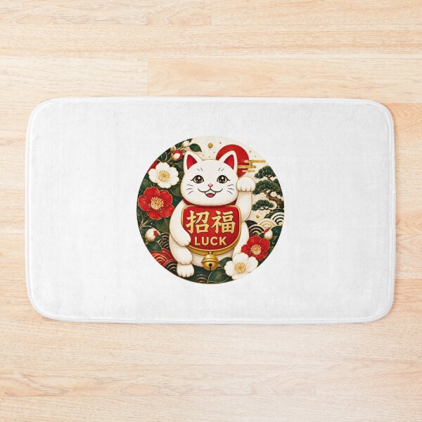 Item preview, Japanese Lucky Cat & Shofuku Kanji Art – Luck – Yukitsubaki Japanese Palette designed and sold by  Miyabi Tonaegoto Art.