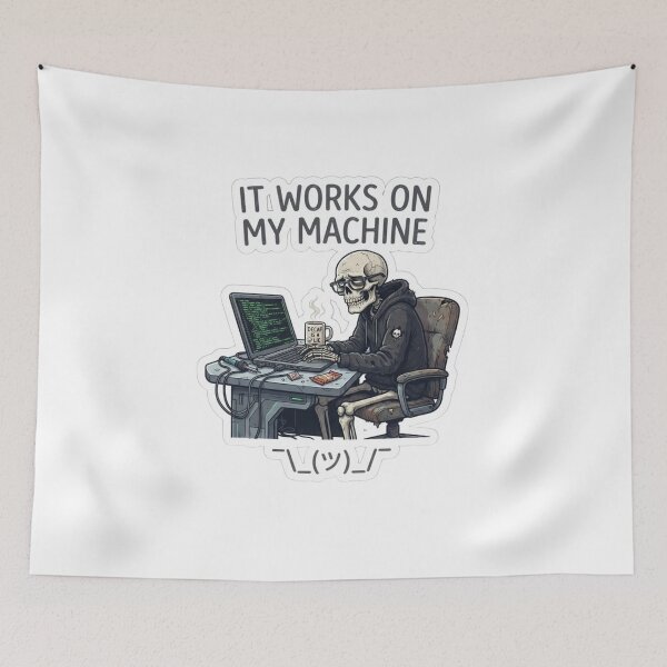 Item preview, It Works On My Machine Funny Developer Skeleton Programmer designed and sold by KreatoLab.