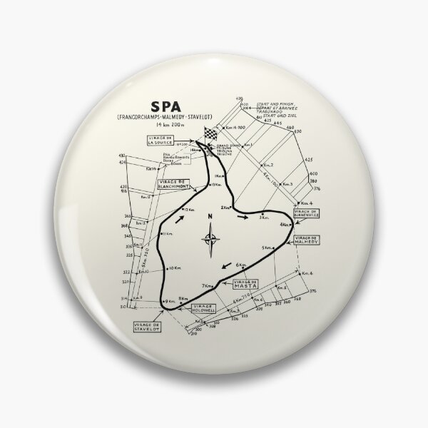 Item preview, 1950-1970 Spa Francorchamps circuit map - black print designed and sold by retropetrol.
