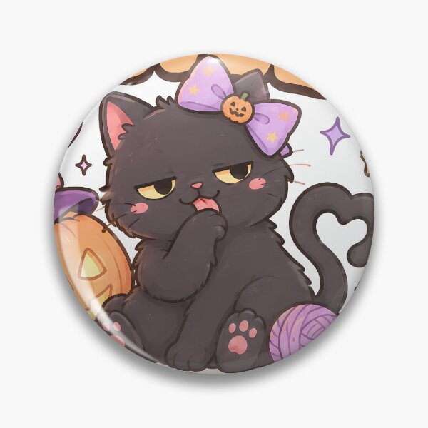 Item preview, Pastel Goth Meowloween Vibes - Cute Funny Halloween Black Cat designed and sold by ianm1028.