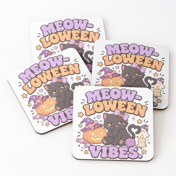 Item preview, Pastel Goth Meowloween Vibes - Cute Funny Halloween Black Cat designed and sold by ianm1028.