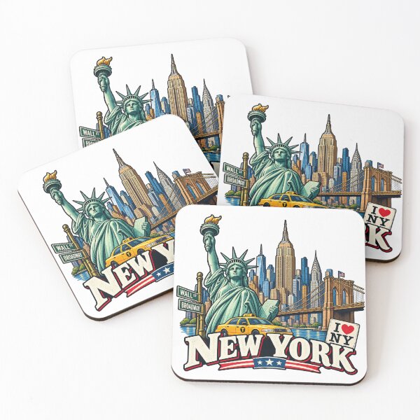 Item preview, New York City – Vintage NYC Landmarks Travel Art designed and sold by 50Pxels.