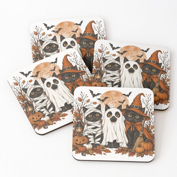 Item preview, Spooky Halloween Cats – Witch, Ghost & Mummy Kittens designed and sold by WILLIAMS-BR.