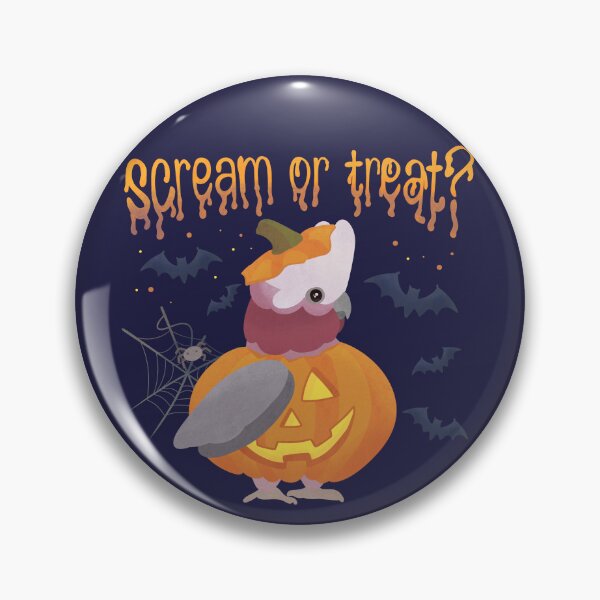 Item preview, Illustration of a Galah Pumpkin "Scream or Treat?" designed and sold by FandomizedRose.