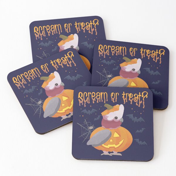 Item preview, Illustration of a Galah Pumpkin "Scream or Treat?" designed and sold by FandomizedRose.