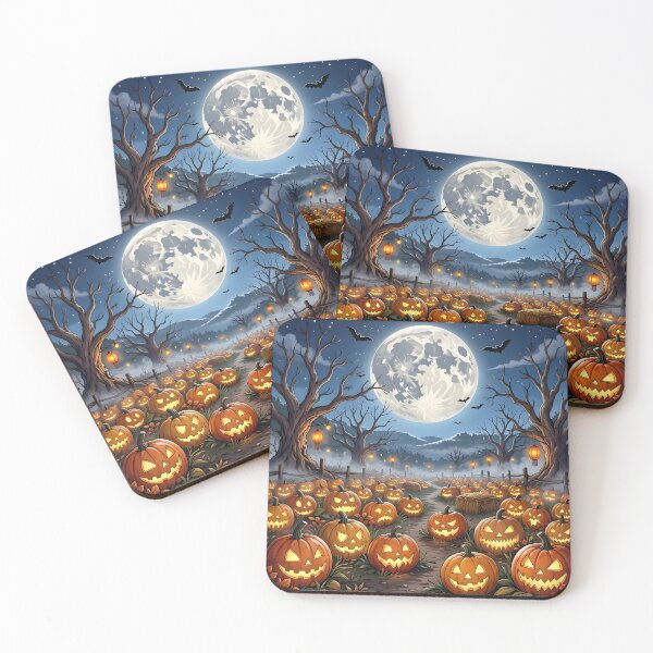 Item preview, Spooky Pumpkin Patch Glowing Full Moon Halloween designed and sold by Herodestroyer.