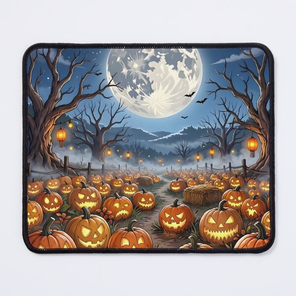 Item preview, Spooky Pumpkin Patch Glowing Full Moon Halloween designed and sold by Herodestroyer.