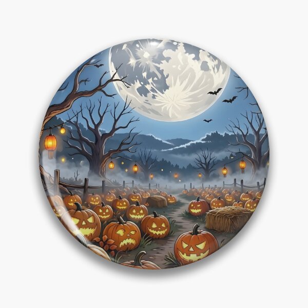 Item preview, Spooky Pumpkin Patch Glowing Full Moon Halloween designed and sold by Herodestroyer.
