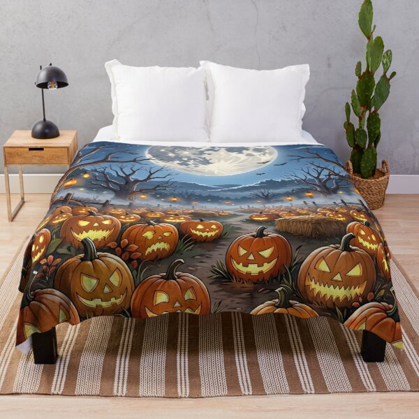 Item preview, Spooky Pumpkin Patch Glowing Full Moon Halloween designed and sold by Herodestroyer.