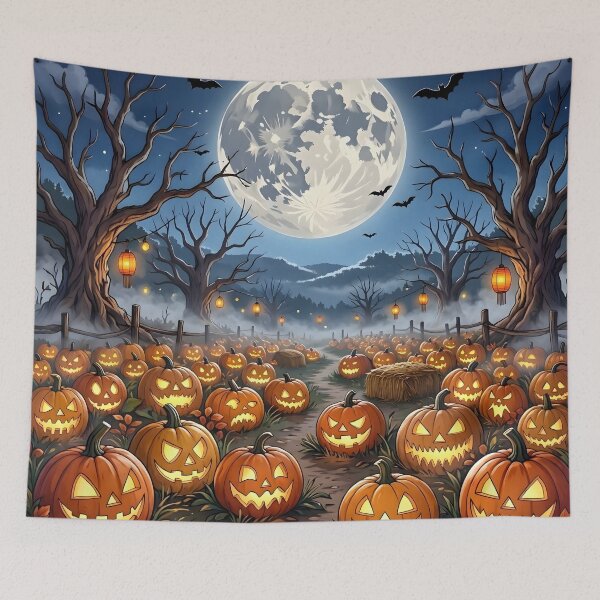 Item preview, Spooky Pumpkin Patch Glowing Full Moon Halloween designed and sold by Herodestroyer.