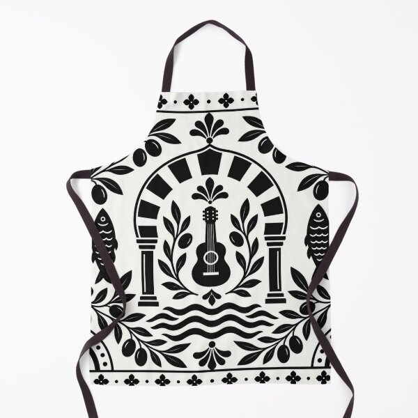 Item preview, Black and White Andalusian Tile Pattern – Spanish Mediterranean Home Decor designed and sold by PrintGo26.
