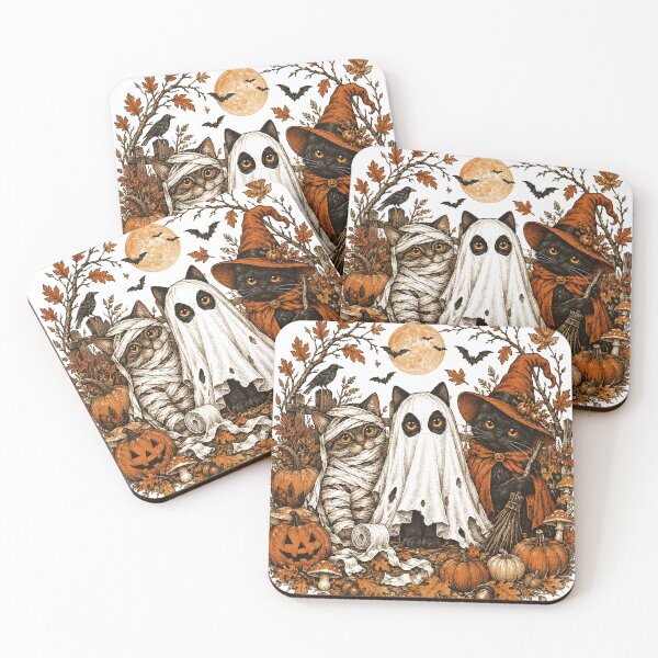 Item preview, Spooky Halloween Cats – Witch, Ghost & Mummy Kittens designed and sold by WILLIAMS-BR.