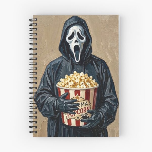 Item preview, Ghostface Holding Movie Popcorn - Slasher Horror Oil Painting Art designed and sold by Silly Goose Party.