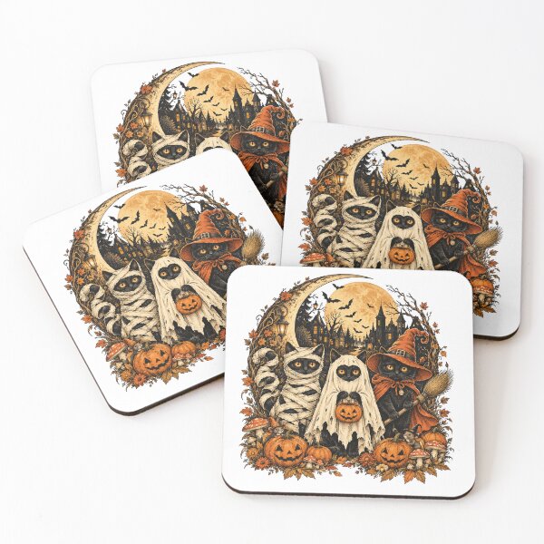 Item preview, Spooky Halloween Cats – Witch, Ghost & Mummy Kittens designed and sold by WILLIAMS-BR.