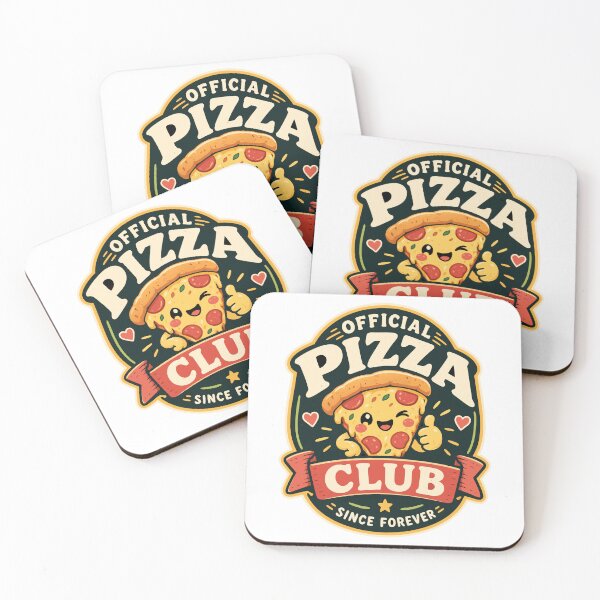 Item preview, Official Pizza Club Sticker, Cute Retro Pizza Lover Badge, Vintage Kawaii Food Design designed and sold by happyrays.
