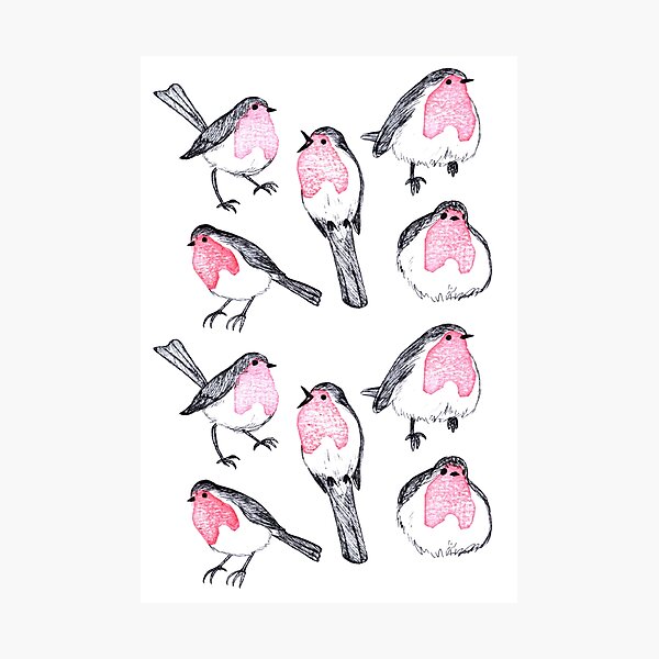 Item preview, European Robin Bird stamp pattern designed and sold by EllenorMererid.