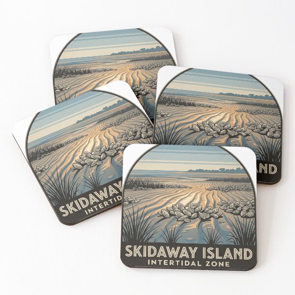 Item preview, Skidaway Island Intertidal Oyster Flat Georgia Sticker designed and sold by DetourDgn.