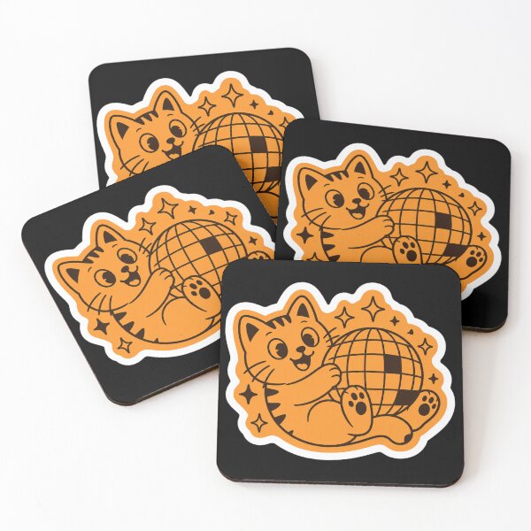 Item preview, Kawaii Orange Lucky Cat Peace Sign Winking Neko Sticker designed and sold by Vision Crafted.