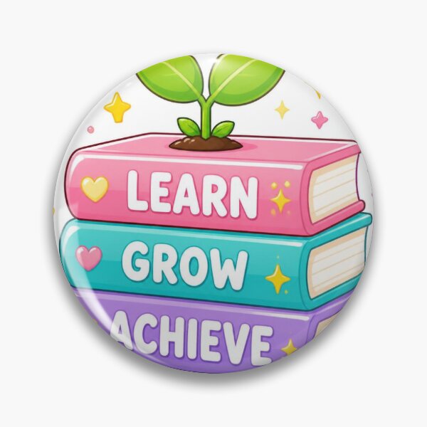 Item preview, ?? Learn, Grow, Achieve — Kawaii Study Sticker designed and sold by KabirShadija.