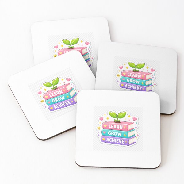 Item preview, ?? Learn, Grow, Achieve — Kawaii Study Sticker designed and sold by KabirShadija.