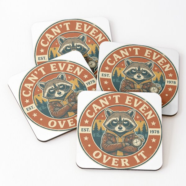 Item preview, Vintage Raccoon "Can't Even Over It" Retro Unbothered Badge designed and sold by lovepower.