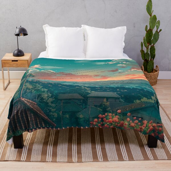 Item preview, Japanese Hillside at Sunset | Anime Evening Scenery designed and sold by bella-rosa87.