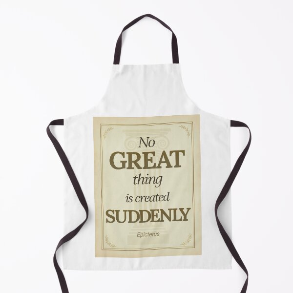 Item preview, No Great Thing Is Created Suddenly - Epictetus - Elegant Script Stoic Quote - Black and Gold Version designed and sold by Stoic Core.