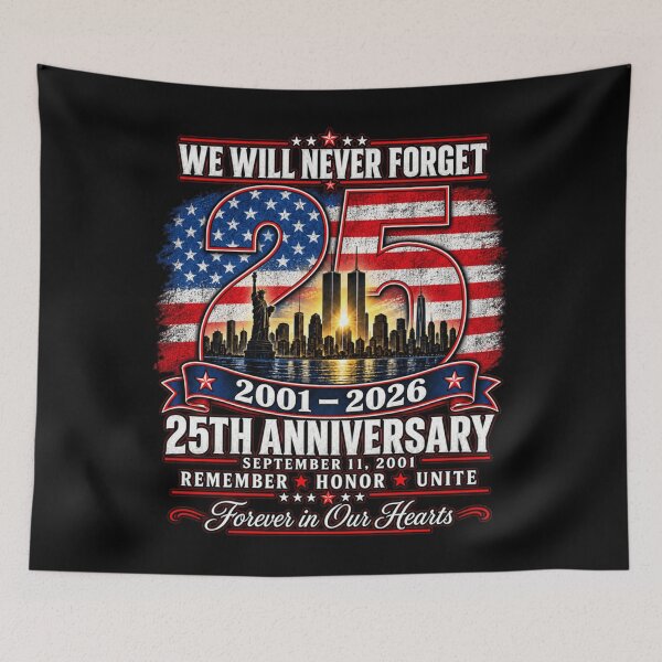 Item preview, 25th Anniversary September 11 2001 Memorial Day USA Flag designed and sold by MarlaMaloneShop.