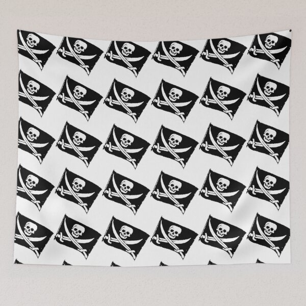 Item preview, Calico Jack Pirate Flag Jolly Roger Skull And Crossed Cutlass Sticker designed and sold by Biriba+55.