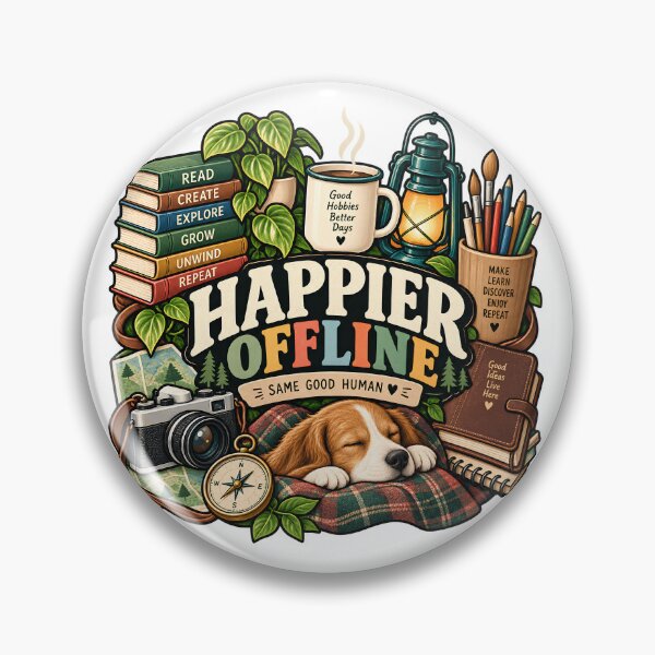 Item preview, Happier Offline – Cozy Analog Hobbies and Slow Living designed and sold by FindYouByZ.