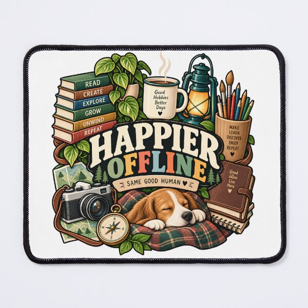Item preview, Happier Offline – Cozy Analog Hobbies and Slow Living designed and sold by FindYouByZ.