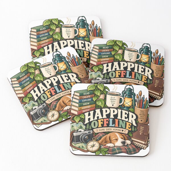 Item preview, Happier Offline – Cozy Analog Hobbies and Slow Living designed and sold by FindYouByZ.