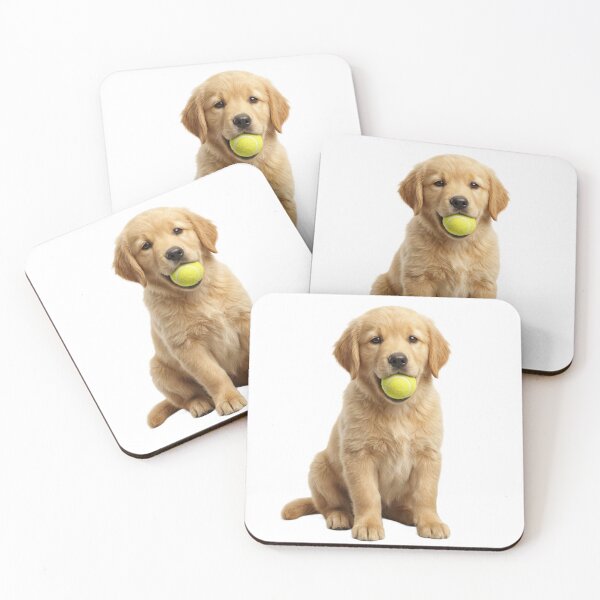 Item preview, 3D Realistic Golden Retriever Puppy with Tennis Ball - Cute Playful Dog Art designed and sold by meghnad.