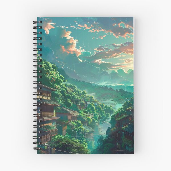 Item preview, Rainy Mountain Village at Sunset | Anime Japan Scenery designed and sold by bella-rosa87.