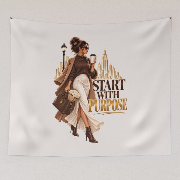 Item preview, Start with purpose - chic boss babe & city skyline designed and sold by ElleMind.