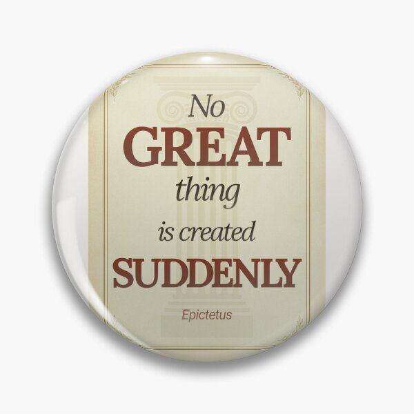 Item preview, No Great Thing Is Created Suddenly - Epictetus - Elegant Script Stoic Quote - Roman Red Version designed and sold by Stoic Core.
