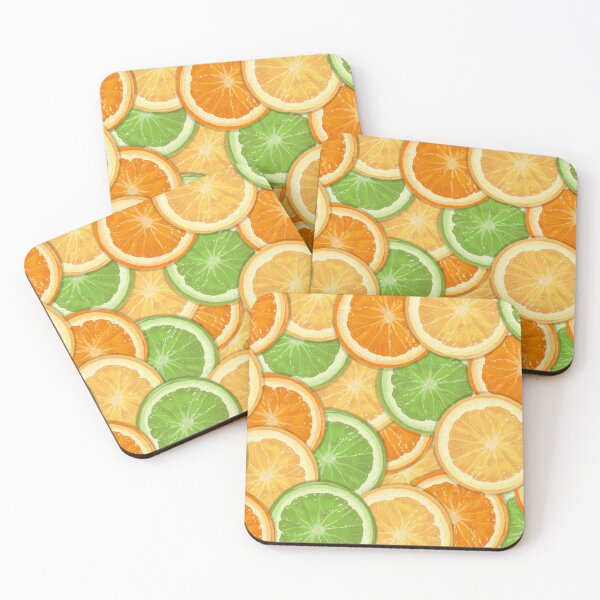 Item preview, Vibrant Citrus Fruit Slices Pattern - Summer Watercolor Orange Lemon Lime designed and sold by Elite Wall Art.