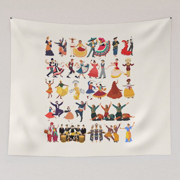 Item preview, Diverse World Cultures Traditional Folk Dance Collage Art designed and sold by HBBS DESIGNS.