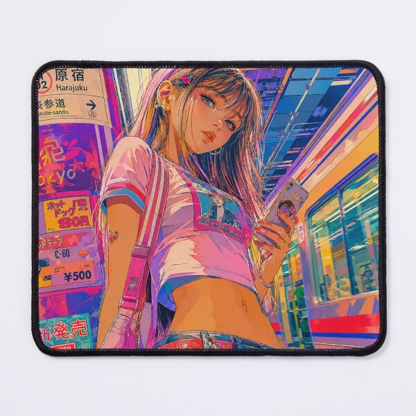 Item preview, Neon Tokyo Girl – Y2K Retro Subway Pop Art | Japanese Street Style & Psychedelic Train designed and sold by アミヤジャ.