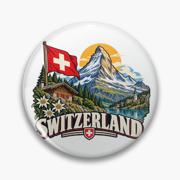 Item preview, Switzerland – Vintage Swiss Alps Travel Art designed and sold by 50Pxels.