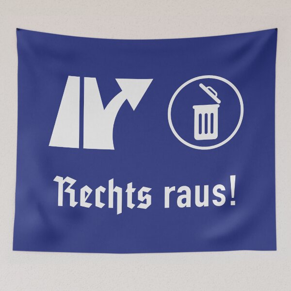 Item preview, Turn right! (Against the right / Fraktur / Politics / Exit / Traffic sign) designed and sold by Roderix.
